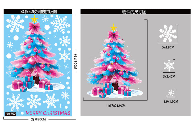 🎄 Christmas Stickers – Holiday Decorations with Christmas Tree, Snowman & Snowflake Window Clings 🎅 Kawaii Stickers