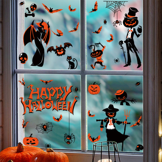 Halloween Window Stickers-Spooky Haunted Castle – Double-Sided Static Cling Ghost, Pumpkin & Zombie Glass Décor 👻🕸️ Kawaii Stickers