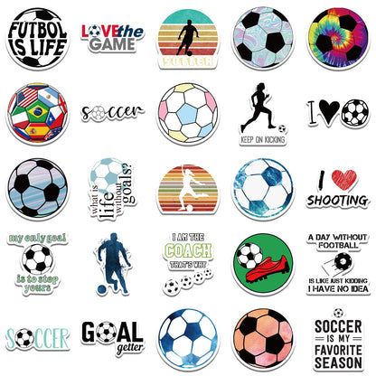 Football Stickers – 50Pcs Sport Designs – High-Definition Waterproof PVC – For Water Bottles, Laptops, Skateboards, Suitcases, Phones – Kawaii Stickers Kawaii Stickers