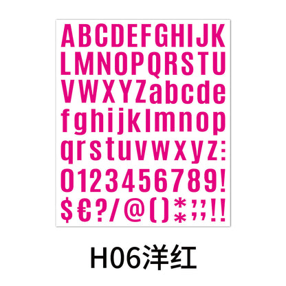 Black Letter Stickers 1inch Combinable Water Bottle Letter Stickers Letters - Rose Red 19.3x22.9cm Kawaii Stickers