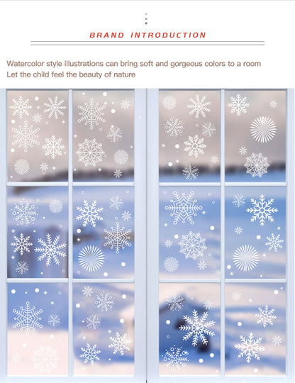 Snowflake Window Stickers ❄️ White Christmas Snowflakes for Glass Windows | Double-Sided Static Cling Snowflake Stickers Window Decor Kawaii Stickers