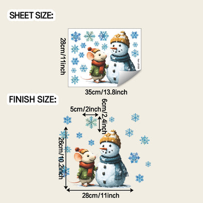 ❄️ Christmas Snowflake Window Stickers – Festive Static Cling for Holiday Decor 🎄 28*35CM Kawaii Stickers