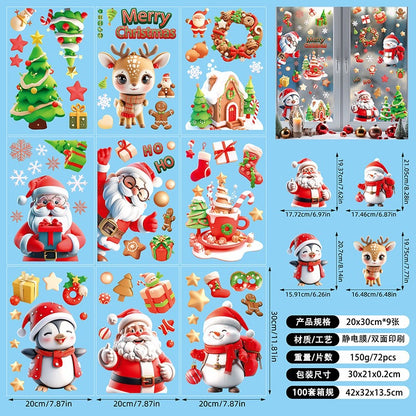 🎄 White & Blue Snowflake Window Stickers – Static Cling Christmas Window Decals for Holiday Decor 🎄 SD2320 Kawaii Stickers