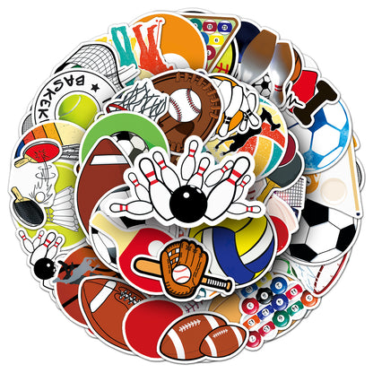 Football Stickers – 50Pcs Sport Designs – High-Definition Waterproof PVC – For Water Bottles, Laptops, Skateboards, Suitcases, Phones – Kawaii Stickers Kawaii Stickers