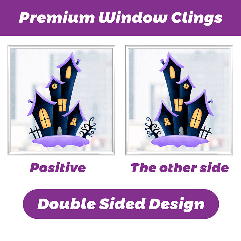 Spooktacular Halloween Window Stickers – Double-Sided Static Cling Décor for Glass Doors & Windows 👻🕷️ Kawaii Stickers