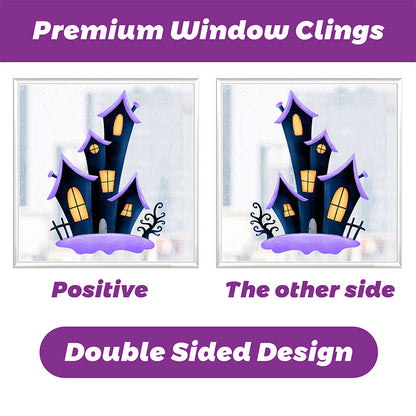 Spooktacular Halloween Window Stickers – Double-Sided Static Cling Décor for Glass Doors & Windows 👻🕷️ Kawaii Stickers