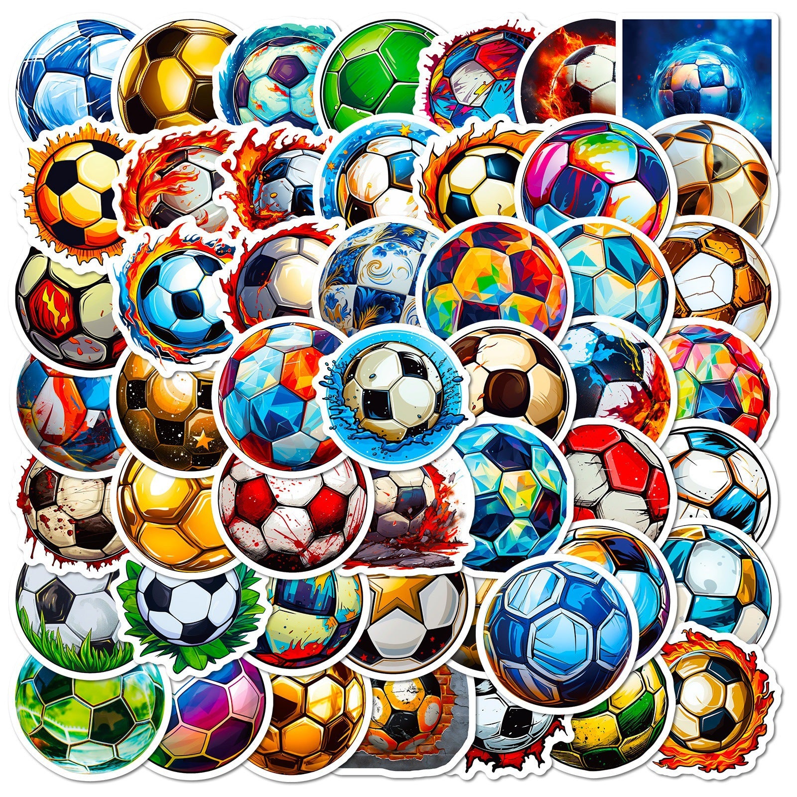 Football Stickers – 50Pcs– For Water Bottles, Laptops, Skateboards, Suitcases, Phones – Kawaii Stickers Kawaii Stickers