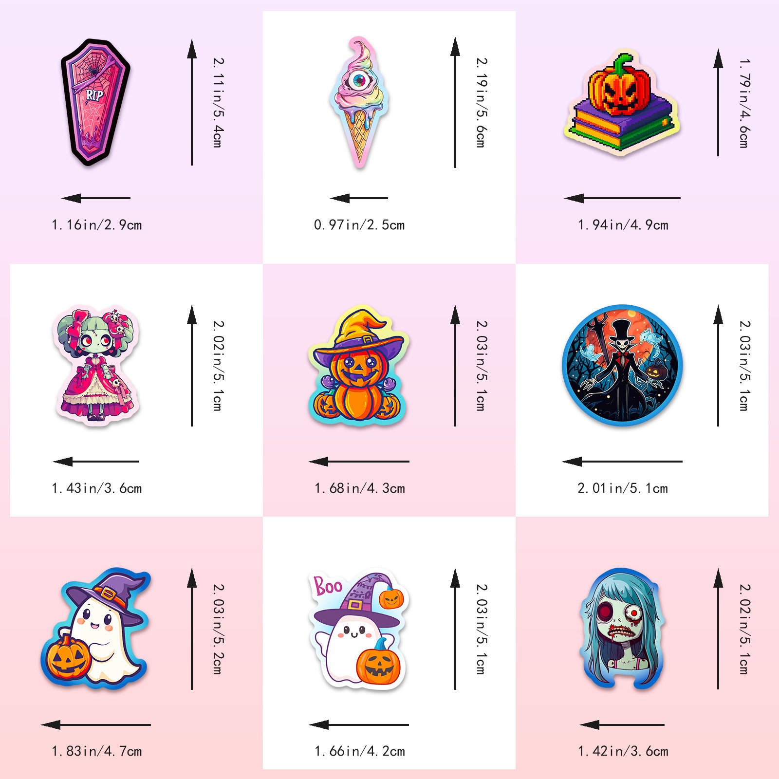 50pcs Halloween Graffiti Stickers – Dark Cute Ghost, Pumpkin, Bat & Castle Vinyl Decals for DIY, Luggage, Laptop & Water Bottles Kawaii Stickers