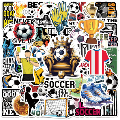 Football Stickers – 50Pcs Sport Designs – High-Definition Waterproof PVC – For Water Bottles, Laptops, Skateboards, Suitcases, Phones – Kawaii Stickers Kawaii Stickers